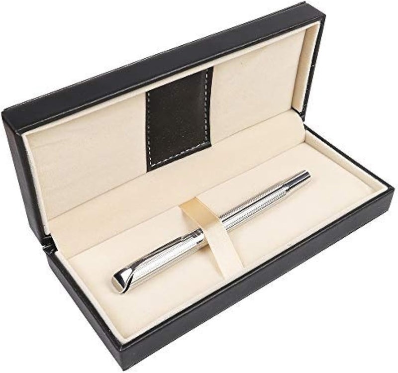 Penneed Rollerball Pen Gift Set for Men Women Executive Home Office Use, with Gift box Refillable 0.7mm Black Ink G5(Elegant Sliver) - Image 1